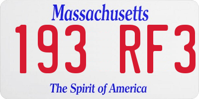MA license plate 193RF3