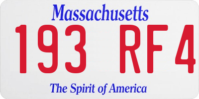 MA license plate 193RF4