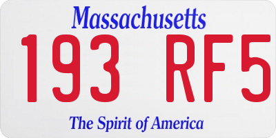 MA license plate 193RF5