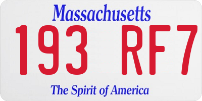 MA license plate 193RF7