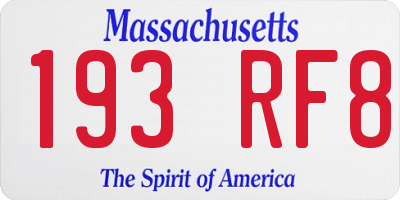 MA license plate 193RF8