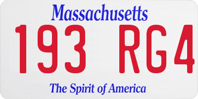 MA license plate 193RG4