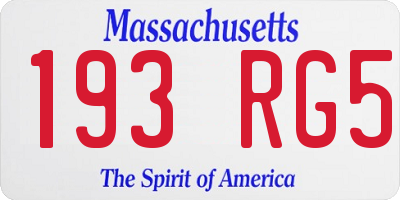 MA license plate 193RG5