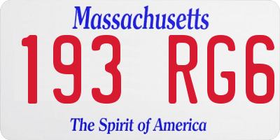 MA license plate 193RG6