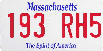 MA license plate 193RH5