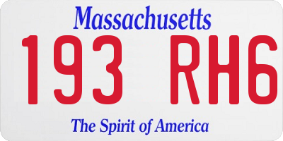 MA license plate 193RH6