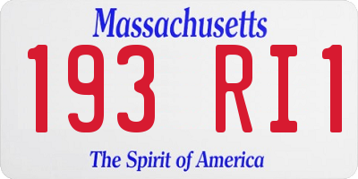 MA license plate 193RI1