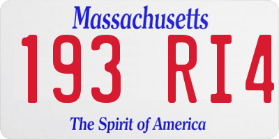 MA license plate 193RI4