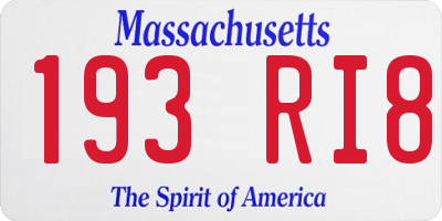MA license plate 193RI8