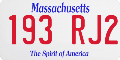 MA license plate 193RJ2