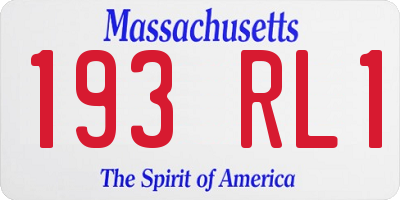 MA license plate 193RL1