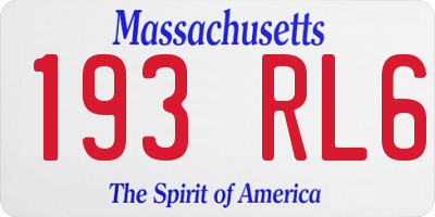 MA license plate 193RL6
