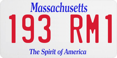 MA license plate 193RM1