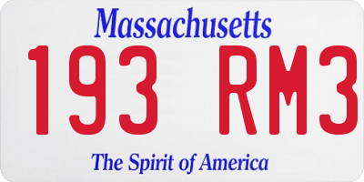 MA license plate 193RM3