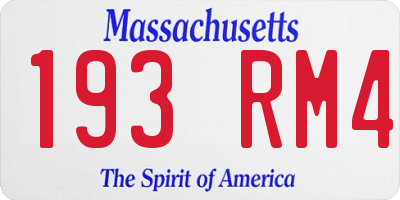 MA license plate 193RM4