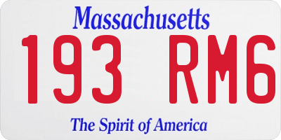 MA license plate 193RM6