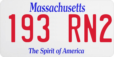MA license plate 193RN2