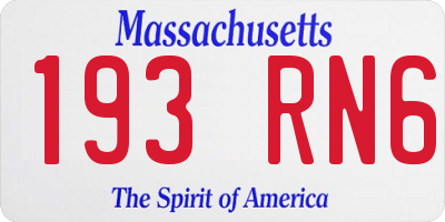 MA license plate 193RN6