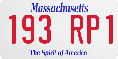 MA license plate 193RP1