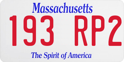 MA license plate 193RP2