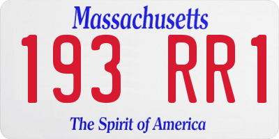MA license plate 193RR1