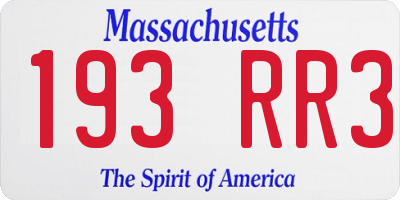 MA license plate 193RR3