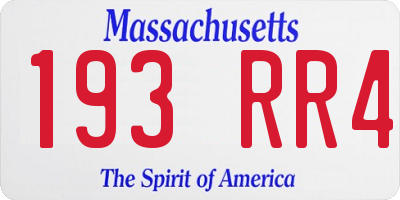 MA license plate 193RR4