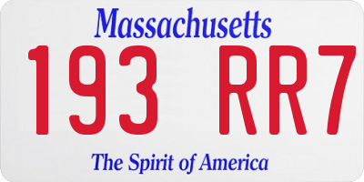 MA license plate 193RR7