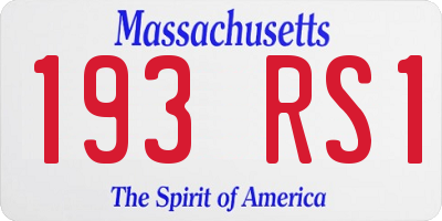 MA license plate 193RS1