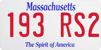 MA license plate 193RS2