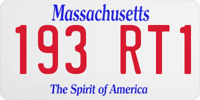MA license plate 193RT1