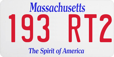 MA license plate 193RT2
