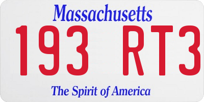 MA license plate 193RT3