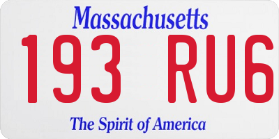 MA license plate 193RU6