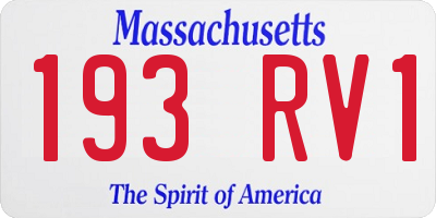 MA license plate 193RV1