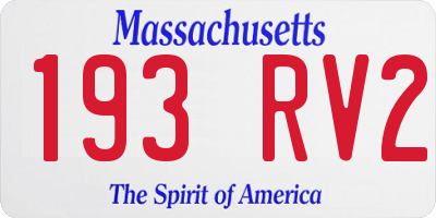 MA license plate 193RV2