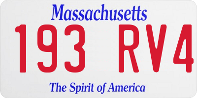 MA license plate 193RV4