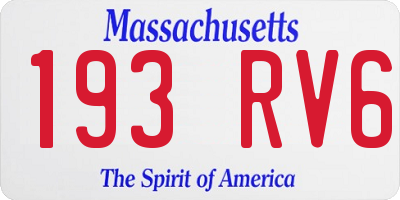 MA license plate 193RV6