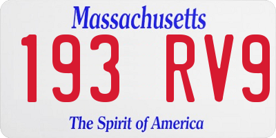 MA license plate 193RV9