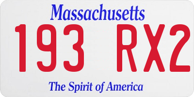 MA license plate 193RX2