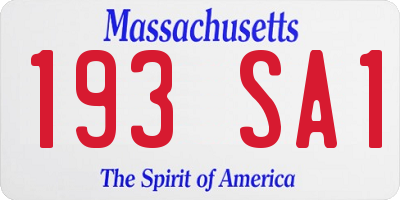 MA license plate 193SA1