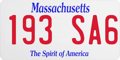 MA license plate 193SA6