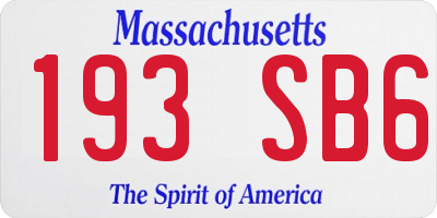 MA license plate 193SB6