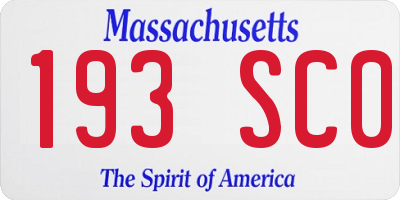 MA license plate 193SC0