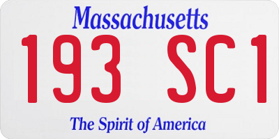 MA license plate 193SC1