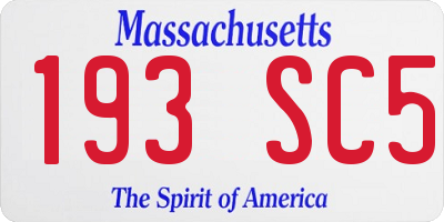 MA license plate 193SC5