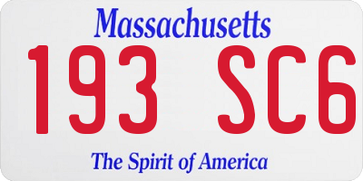 MA license plate 193SC6