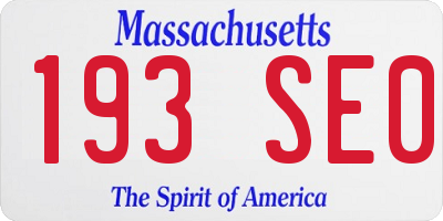 MA license plate 193SE0