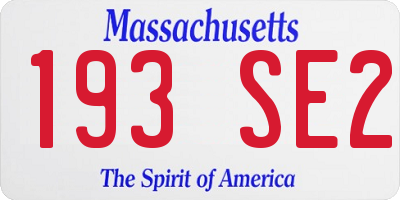 MA license plate 193SE2