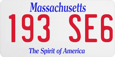 MA license plate 193SE6